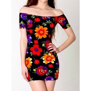 🌺 Cali Sun & Fun x AA Floral Bodycon Dress XS 🌺